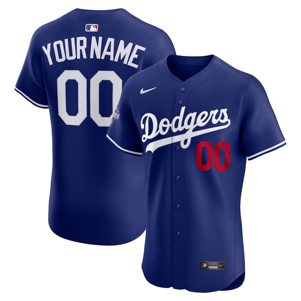 Men's Los Angeles Dodgers Nike Royal 2025 World Series Champions Alternate Elite Custom Jersey