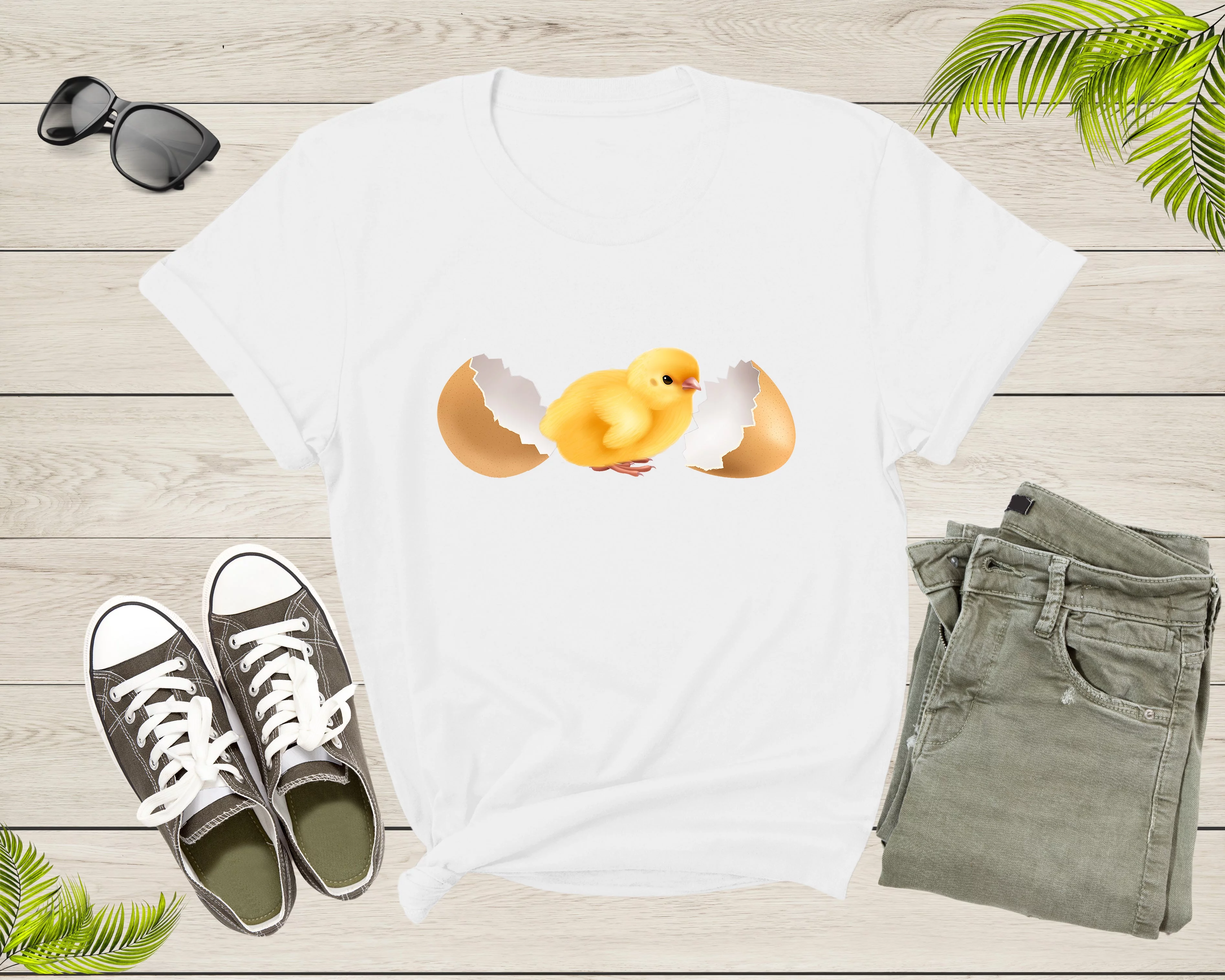 Cute Yellow Chick Chicken Hatched Egg Teen Men Women Kids T-Shirt Chicken Lover Gift T Shirt for Men Women Kids Boys Girls Graphic Tshirt - Curated Treasures Market
