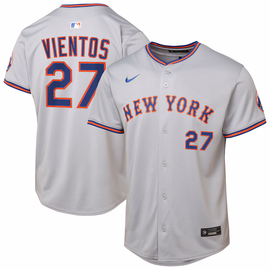 Youth New York Mets Mark Vientos Nike Gray Road Limited Jersey