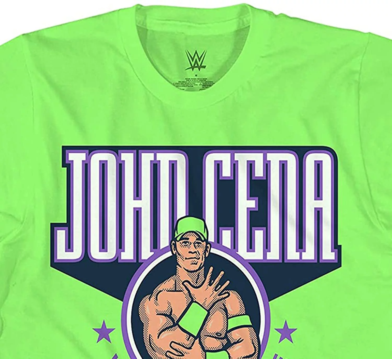 WWE John Cena Boys Shirt, World Wrestling Champion T-Shirt Neon Green - Medium - Curated Treasures Market