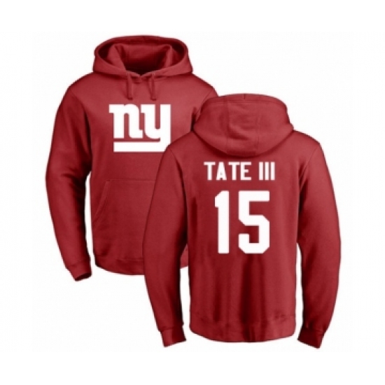 Football New York Giants #15 Golden Tate III Red Name & Number Logo Pullover Hoodie