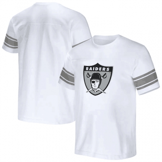 Men's Las Vegas Raiders White X Darius Rucker Collection Football Striped T Shirt