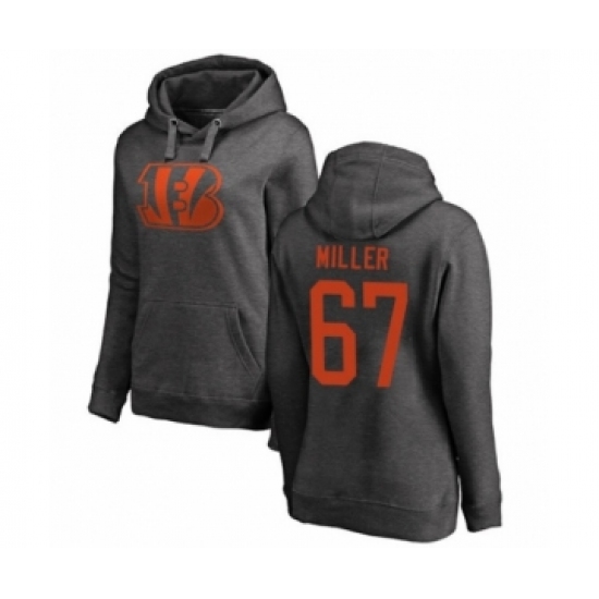 Football Women's Cincinnati Bengals #67 John Miller Ash One Color Pullover Hoodie