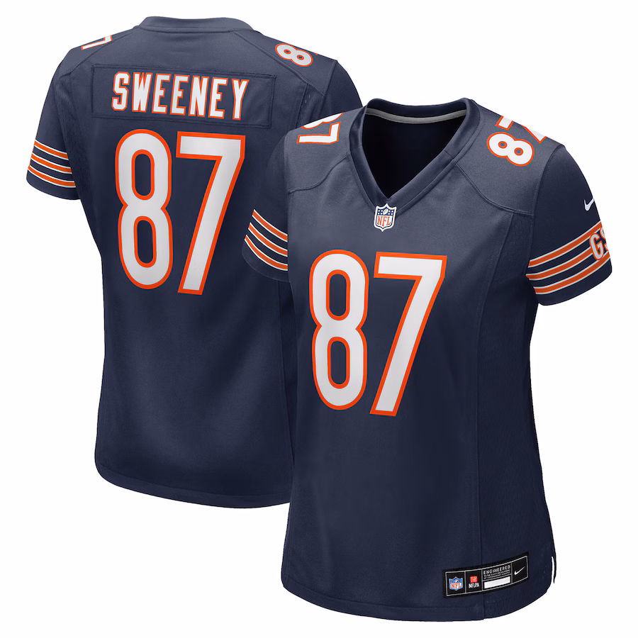 Women's Chicago Bears Tommy Sweeney Nike Navy Team Game Jersey