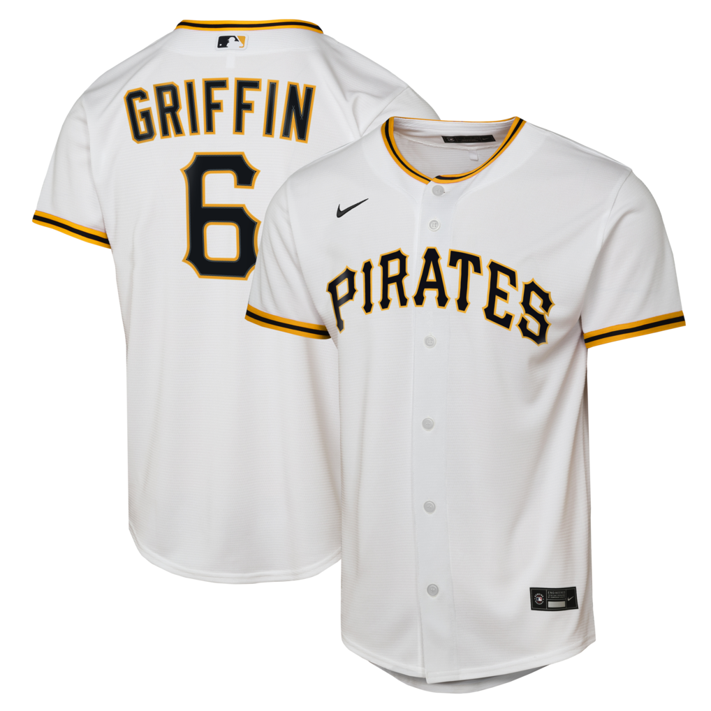 Youth Pittsburgh Pirates Konnor Griffin Nike White Home Replica Jersey