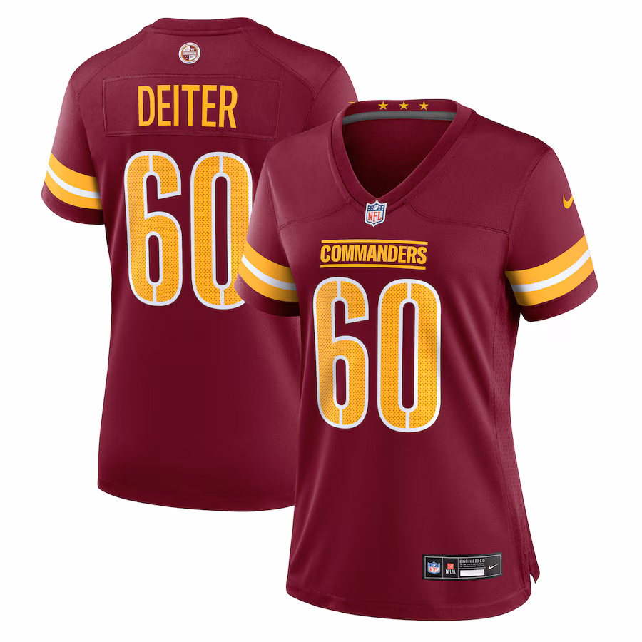 Women's Washington Commanders Michael Deiter Nike Burgundy Team Game Jersey