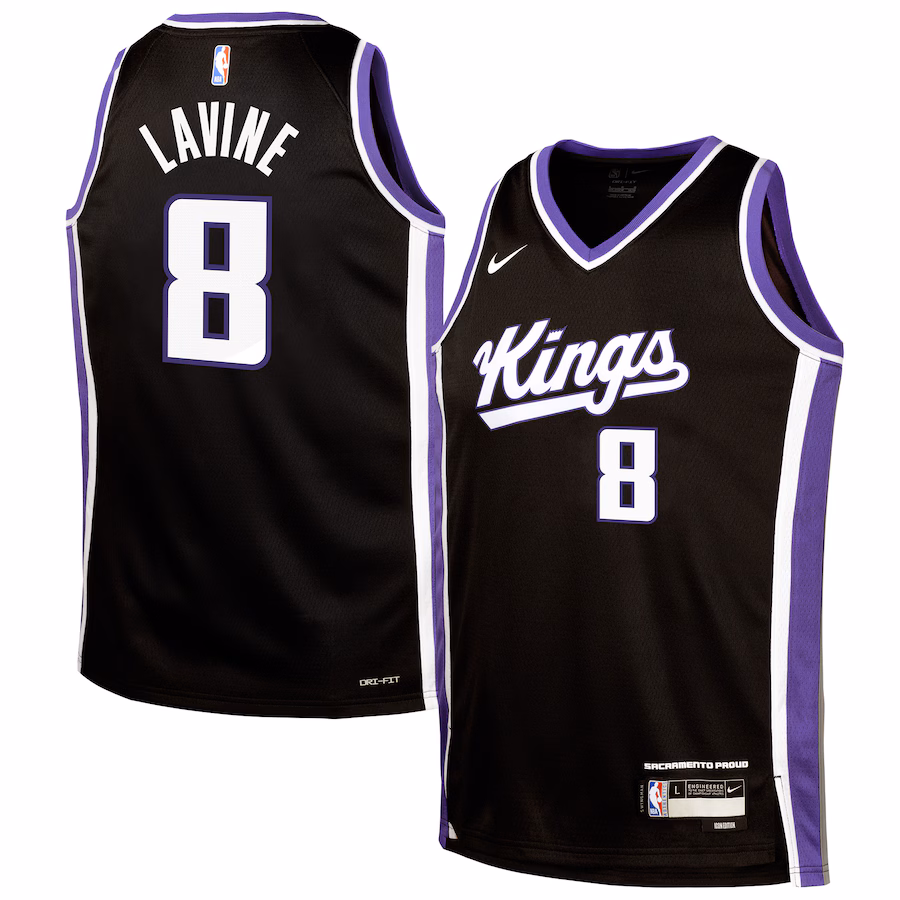 Youth Sacramento Kings Zach LaVine Nike Black Swingman Jersey - Icon Edition