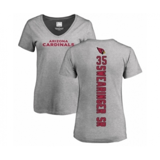 NFL Women's Nike Arizona Cardinals #35 D.J. Swearinger SR Ash Backer V-Neck T-Shirt