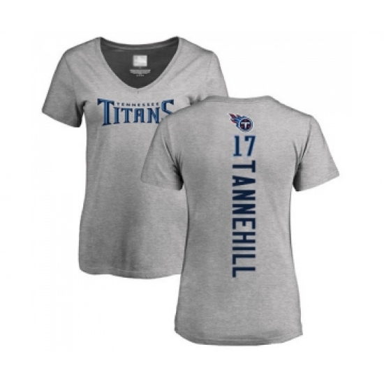 Football Women's Tennessee Titans #17 Ryan Tannehill Ash Backer T-Shirt