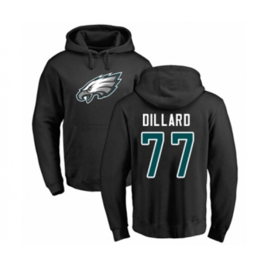Philadelphia Eagles #77 Andre Dillard Black Name & Number Logo Pullover Hoodie