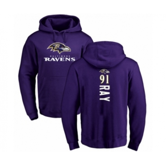 Football Baltimore Ravens #91 Shane Ray Purple Backer Pullover Hoodie