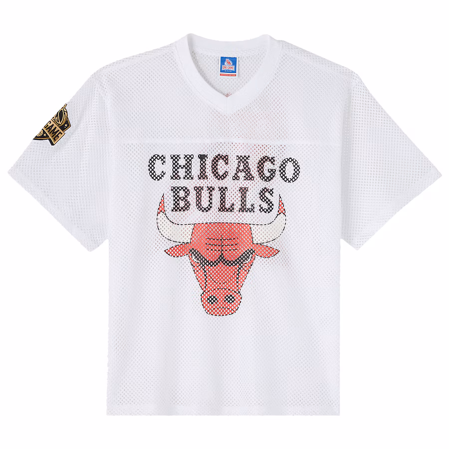 Men's Chicago Bulls OVO x NBA White Mesh Football Fashion Jersey