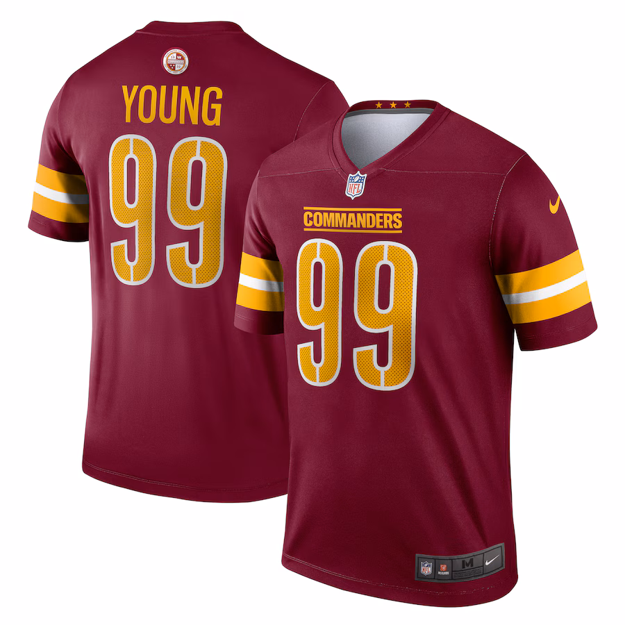 Men's Washington Commanders Chase Young Nike Burgundy Legend Player Performance Top