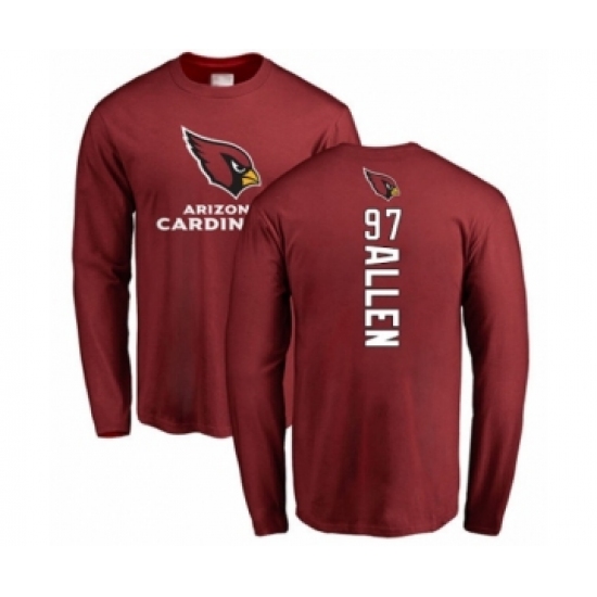Football Arizona Cardinals #97 Zach Allen Maroon Backer Long Sleeve T-Shirt