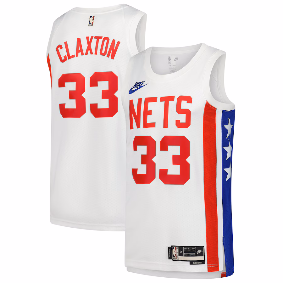 Men's Brooklyn Nets Nic Claxton Nike White Swingman Jersey - Classic Edition