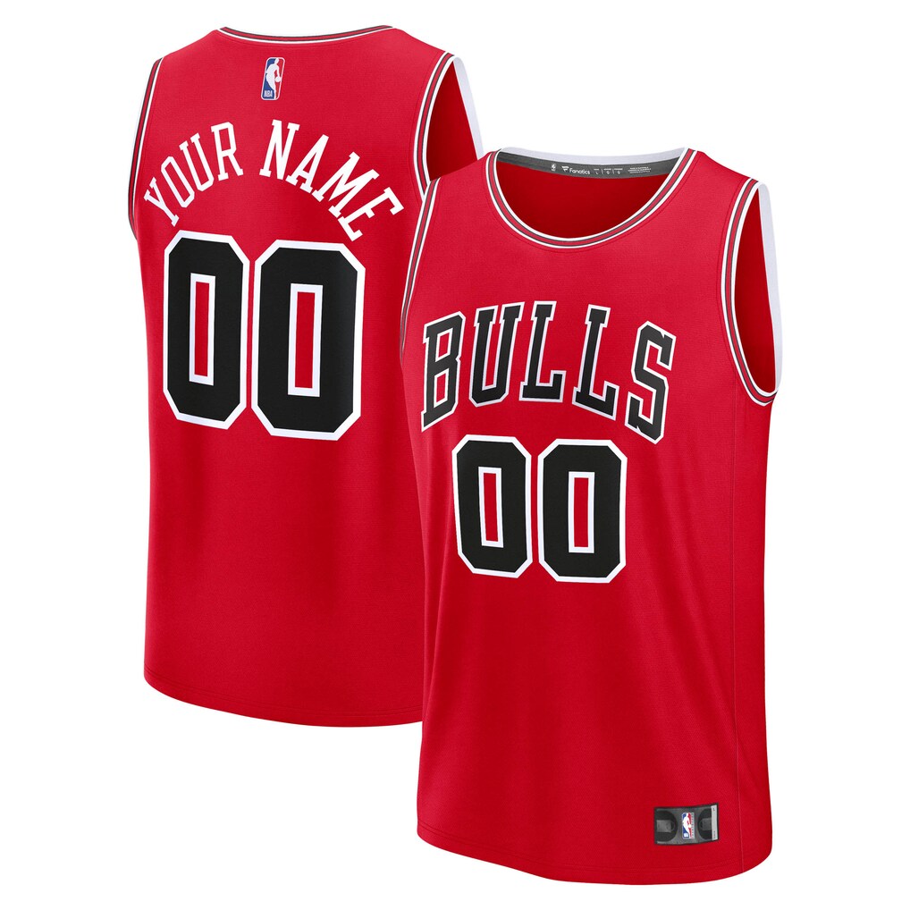 Men's Chicago Bulls Fanatics Red Fast Break Custom Jersey - Icon Edition