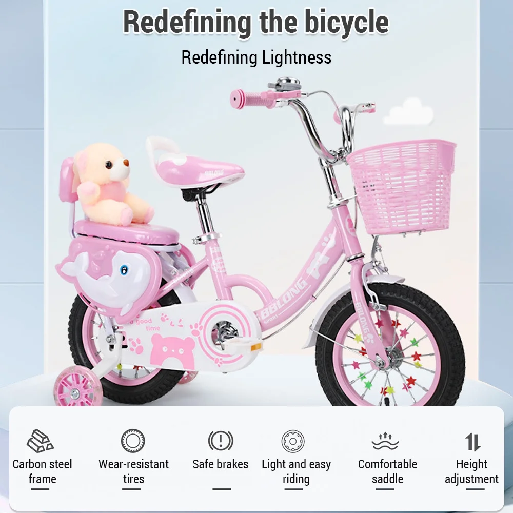 OWSOO Kids Bike 12 20in  for Girls with Training Wheels and Basket, Perfect for Ages 3 13 Years - Curated Treasures Market