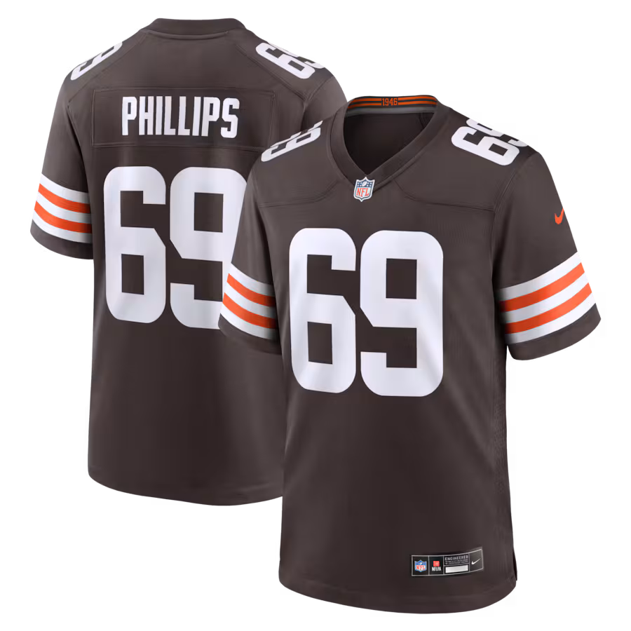 Men's Cleveland Browns Tyre Phillips Nike Brown Team Game Jersey