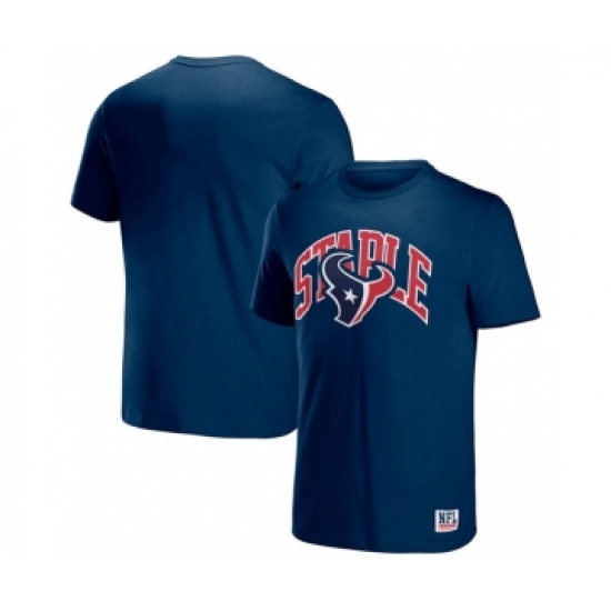 Men's Houston Texans x Staple Navy Logo Lockup T-Shirt