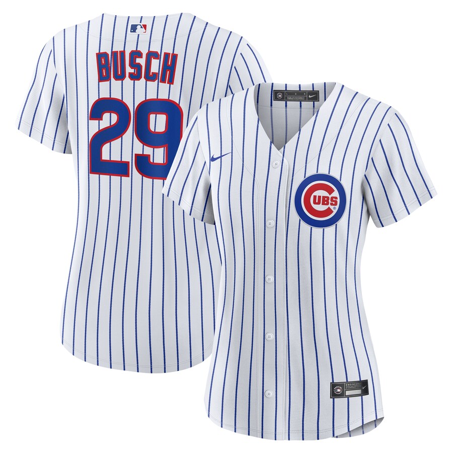 Women's Chicago Cubs Michael Busch Nike White Home Replica Jersey