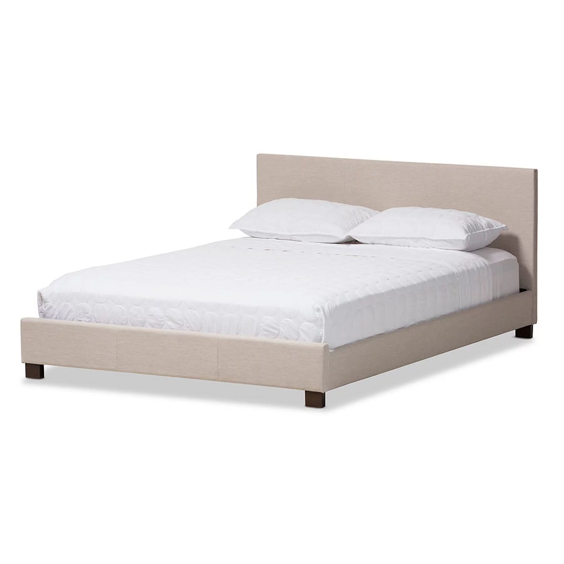 Baxton Studio Elizabeth Modern and Contemporary Fabric Upholstered Panel-Stitched Platform Bed. Multiple Sizes. Multiple Colors