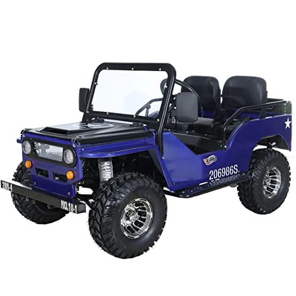 X-Pro 125cc Jeep Go Kart, 3-Speed Semi-Automatic Transmission w/Reverse, Big 18 Aluminum Rim Wheels
