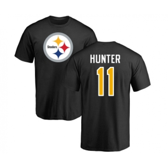 Football Pittsburgh Steelers #11 Justin Hunter Black Name & Number Logo T-Shirt