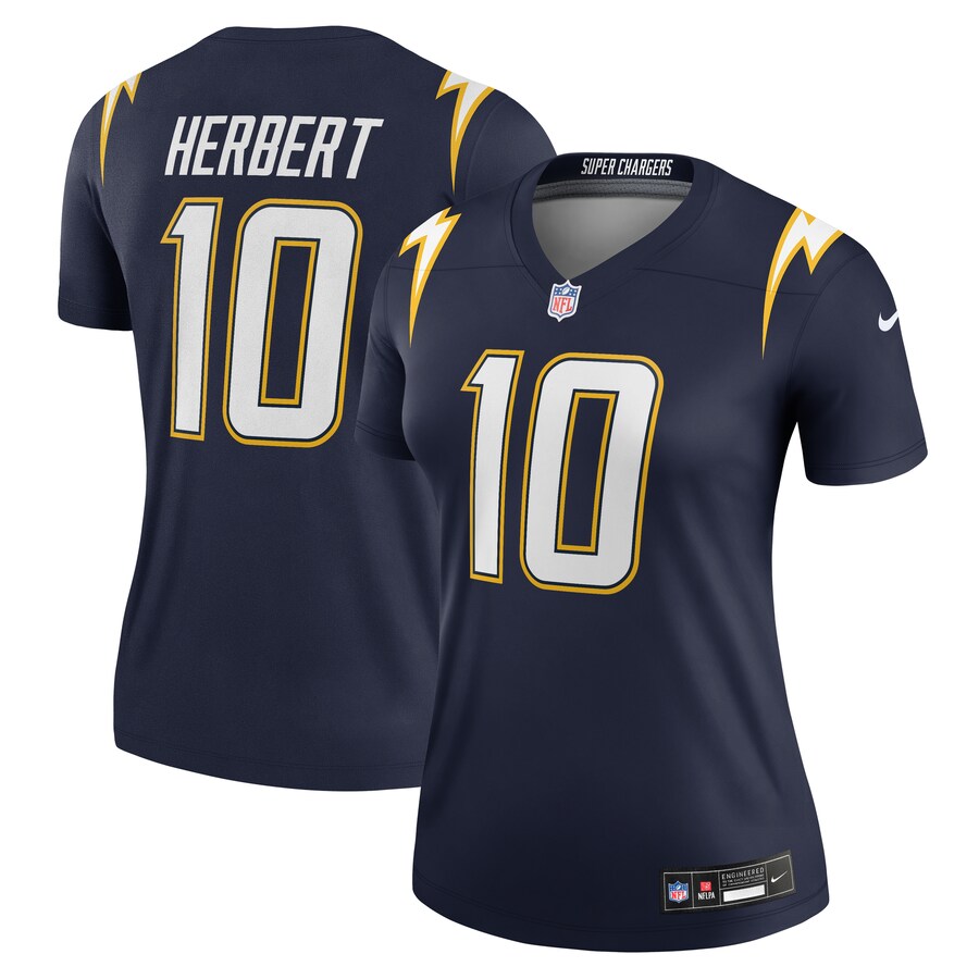 Women's Los Angeles Chargers Justin Herbert Nike Navy Alternate Super Chargers Legend Player Performance Top