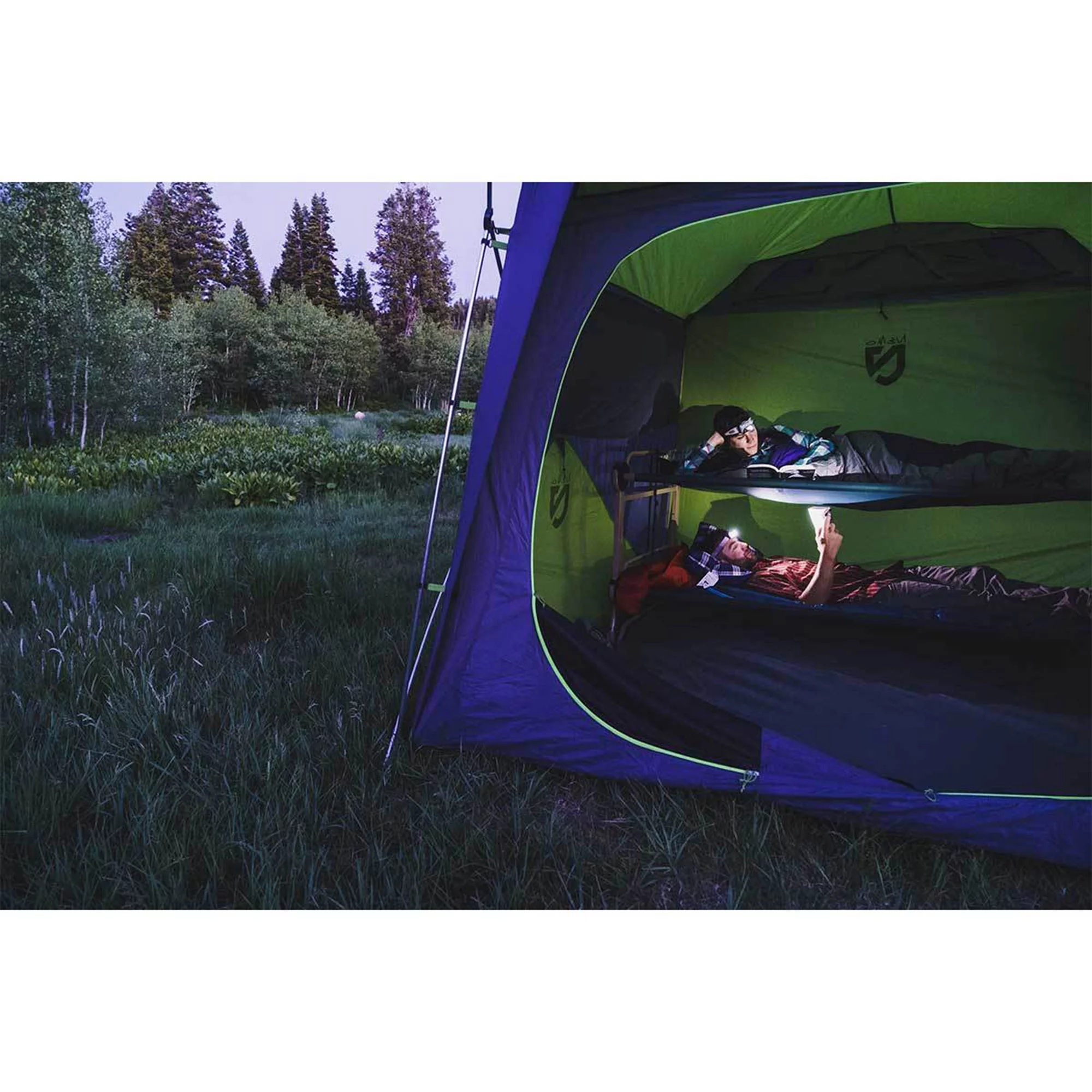 Disc-O-Bed Large Cam-O-Bunk Benchable Double Cot with Storage Organizers, Green - Curated Treasures Market