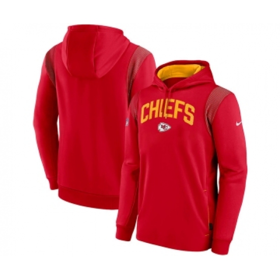 Men's Kansas City Chiefs Red Sideline Stack Performance Pullover Hoodie