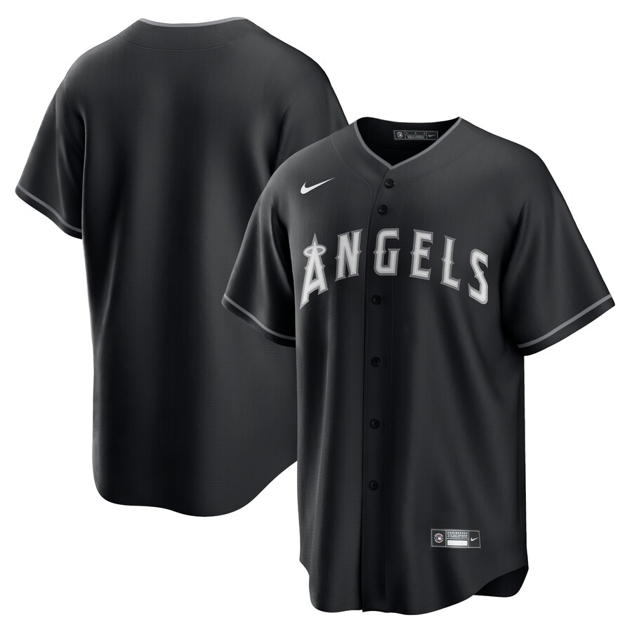 Men's Los Angeles Angels Nike Black Lights Out Replica Jersey