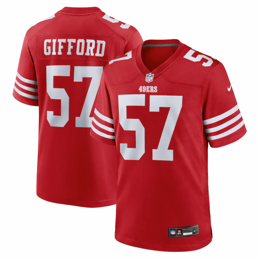 Men's San Francisco 49ers Luke Gifford Nike Scarlet Team Game Jersey