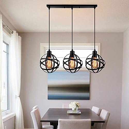 SAeWare Ceiling Chandelier Lamp, Industry 3 Lamp Chandelier Pendant Lighting Fixture Modern Simplicity V-intage Lampshade E27 Single Head Hanging Light Home Kitchen Fixed Lighting Device