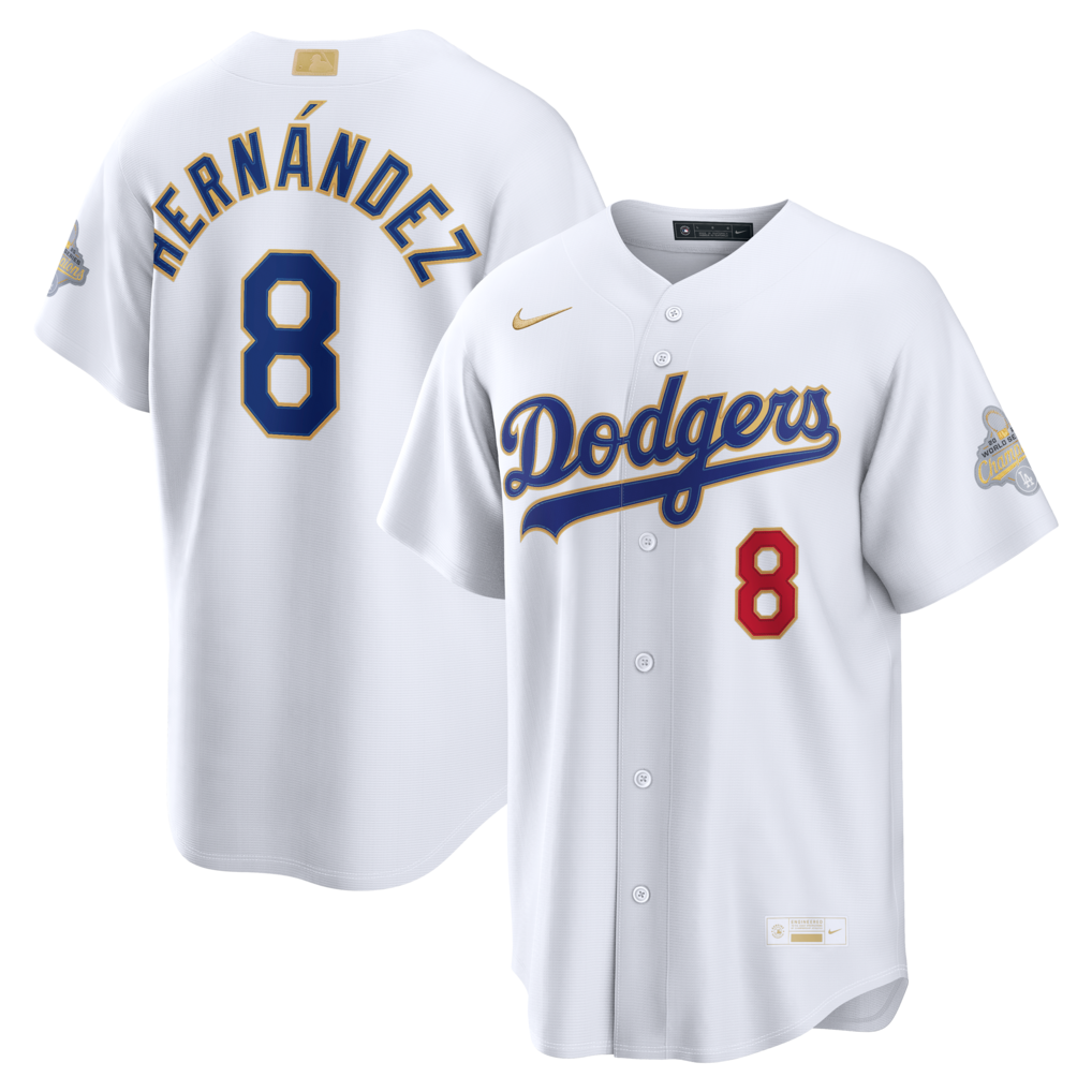 Men's Los Angeles Dodgers Enrique Hernández Nike White 2026 Gold Collection Stadium Jersey