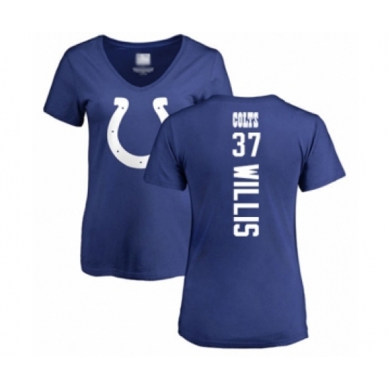 Football Women's Indianapolis Colts #37 Khari Willis Royal Blue Backer T-Shirt