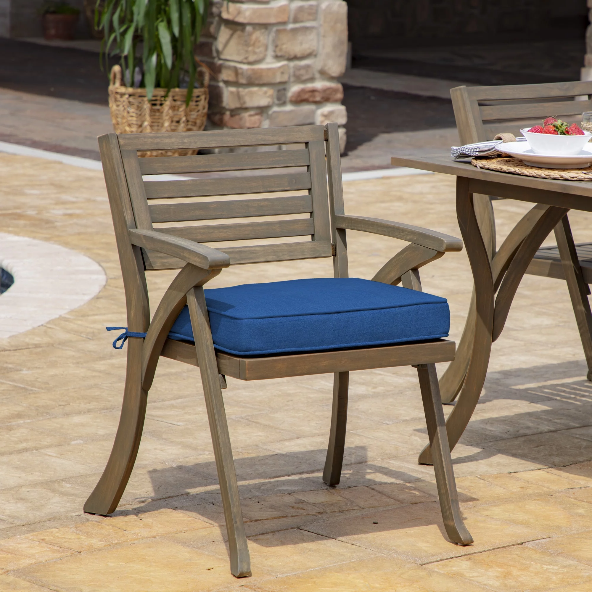 Arden Selections ProFoam 19 x 20 in Outdoor Rounded Back Seat Cushion Cover, Lapis Blue - Curated Treasures Market