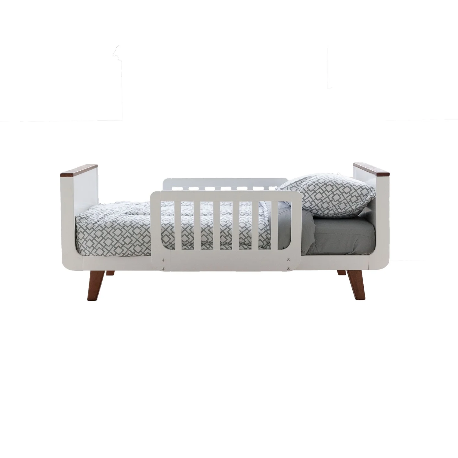 Little Partners MOD Toddler Bed W/ Head & Foot Board, White & Espresso - Curated Treasures Market