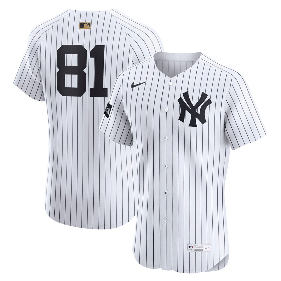 Men's New York Yankees Luis Gil Nike White Home Sponsor Patch MLB Awards Gold Batterman Elite Jersey