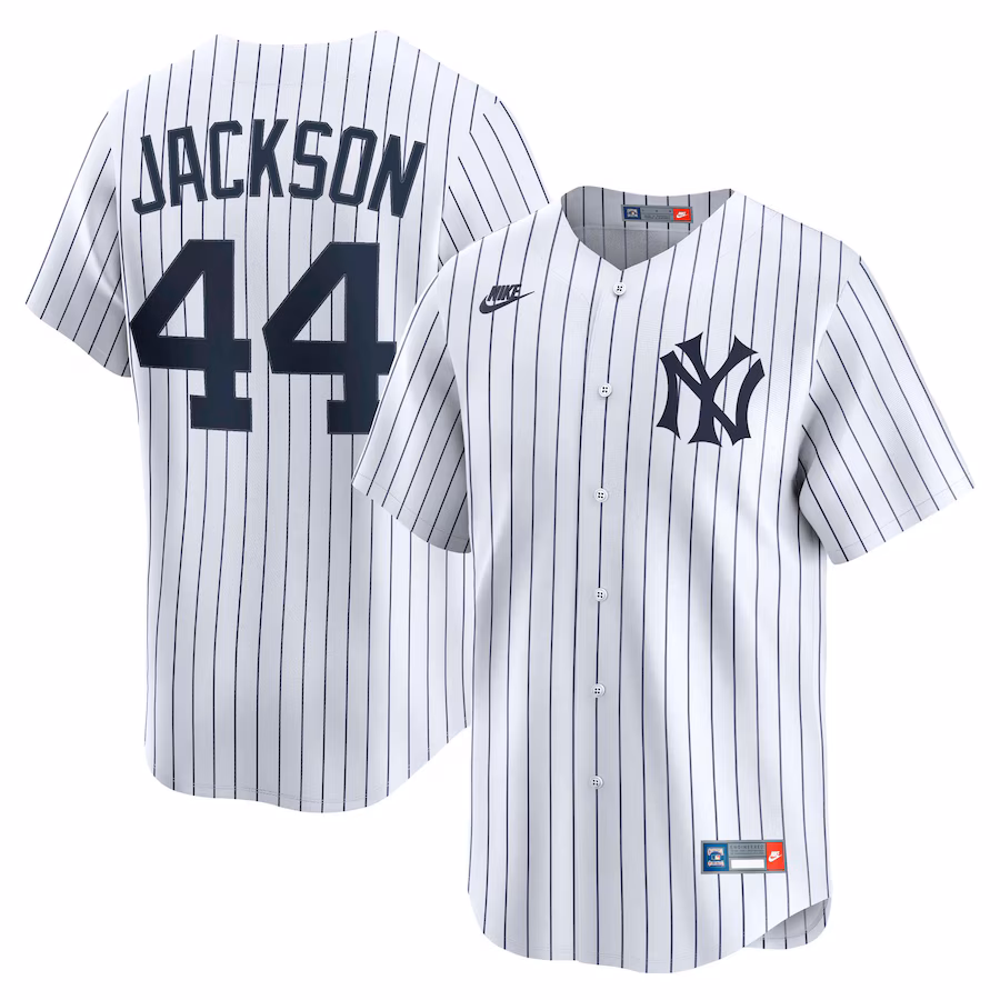 Men's New York Yankees Reggie Jackson Nike White Throwback Cooperstown Collection Limited Jersey