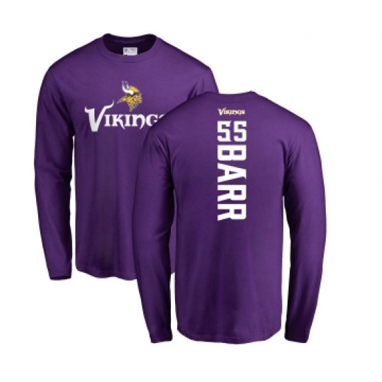 Football Minnesota Vikings #55 Anthony Barr Purple Backer Long Sleeve T-Shirt