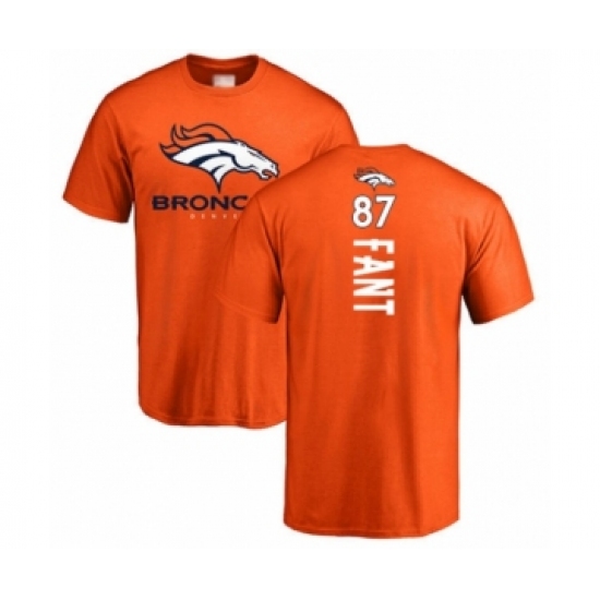 Football Denver Broncos #87 Noah Fant Orange Backer T-Shirt