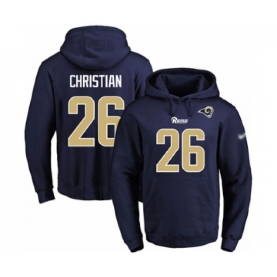 Football Men's Los Angeles Rams #26 Marqui Christian Navy Blue Name & Number Pullover Hoodie