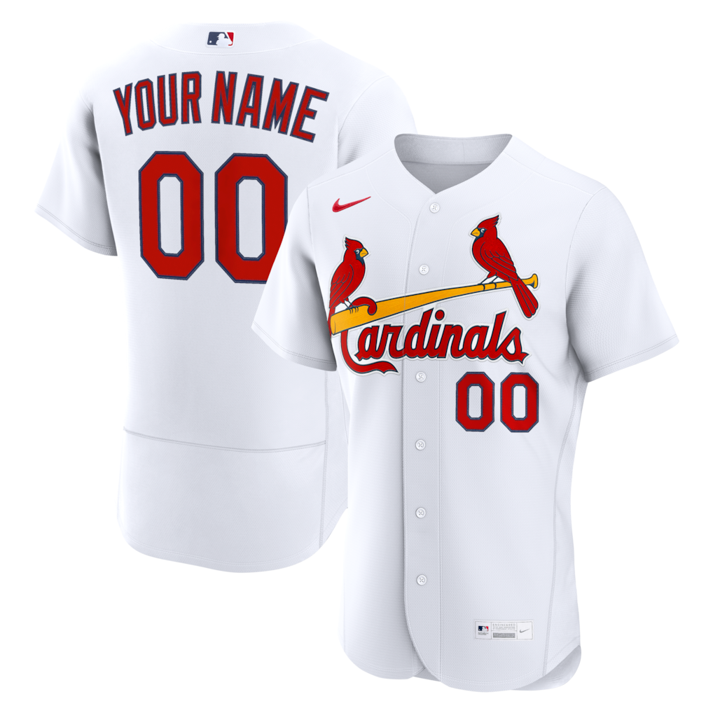 Men's St. Louis Cardinals Nike White Home Authentic Custom Jersey
