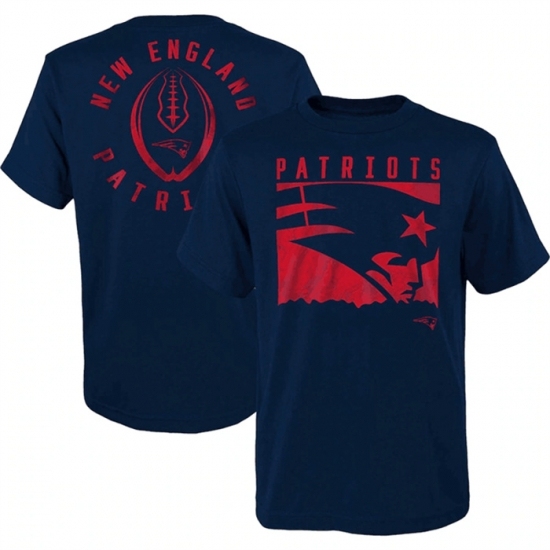 Men's New England Patriots Navy Preschool Liquid Camo Logo T Shirt