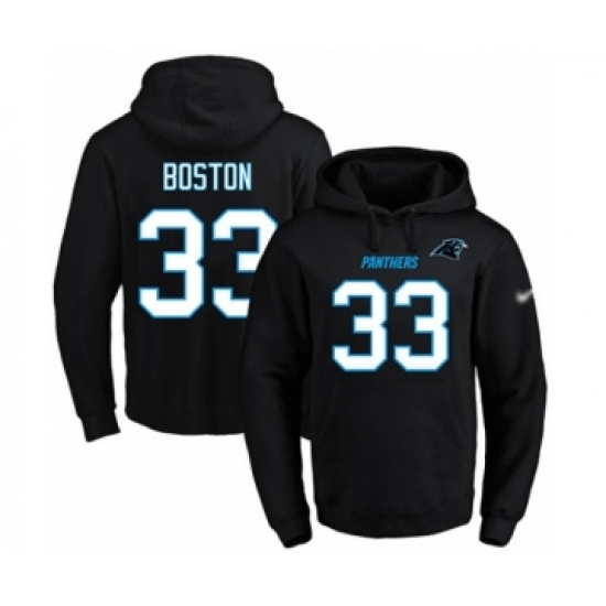 Football Men's Carolina Panthers #33 Tre Boston Black Name & Number Pullover Hoodie