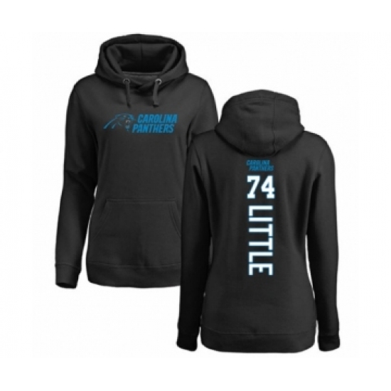Football Women's Carolina Panthers #74 Greg Little Black Backer Pullover Hoodie