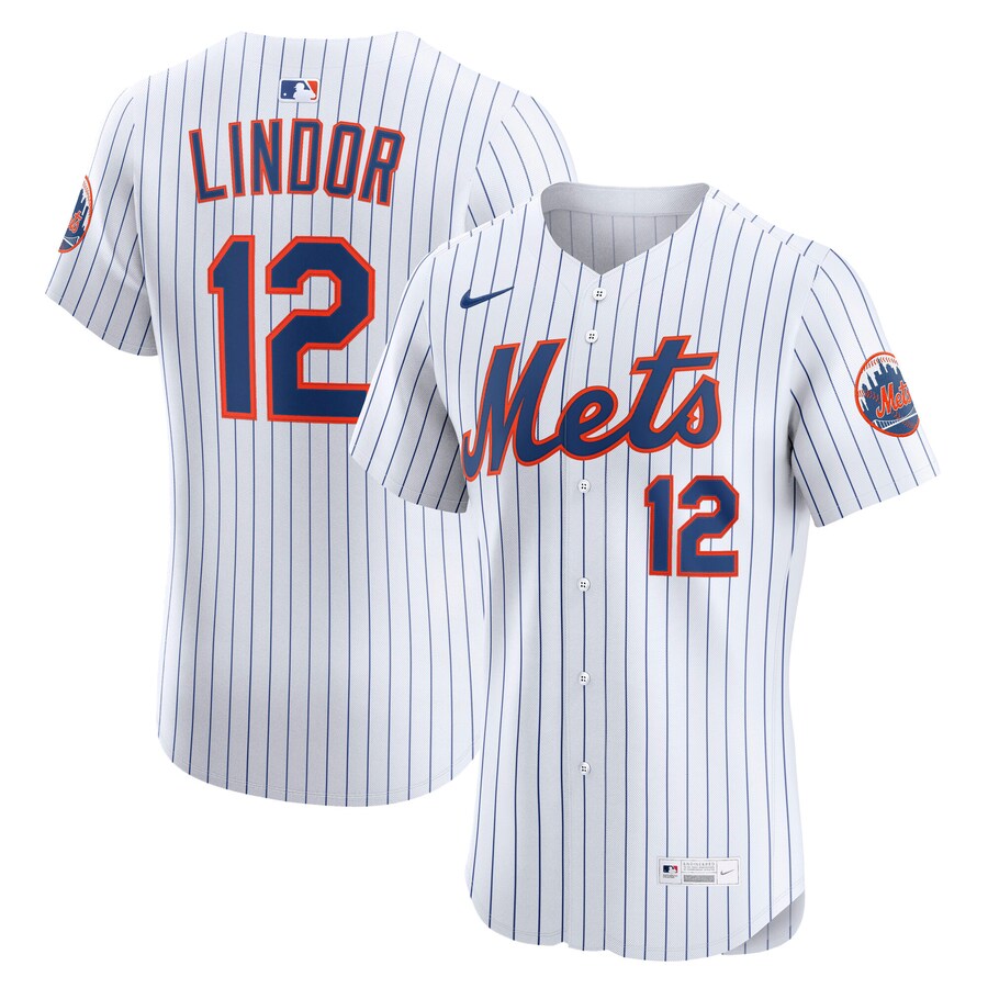 Men's New York Mets Francisco Lindor Nike White Home Elite Player Jersey