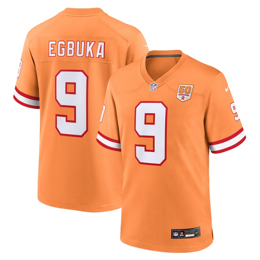 Men's Tampa Bay Buccaneers Emeka Egbuka Nike Creamsicle 50th Season Game Jersey