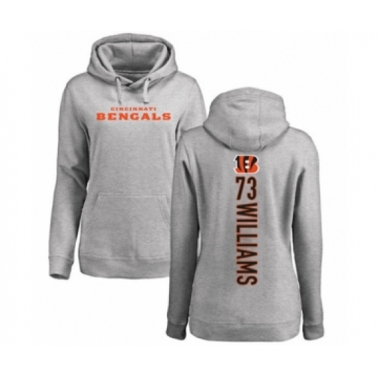 Football Women's Cincinnati Bengals #73 Jonah Williams Ash Backer Pullover Hoodie