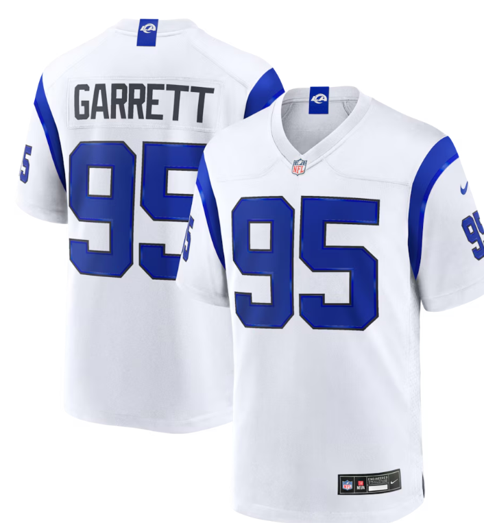 Men's Los Angeles Rams Myles Garrett Nike Fearsome White Vapor F.U.S.E. Stitched Limited Jersey